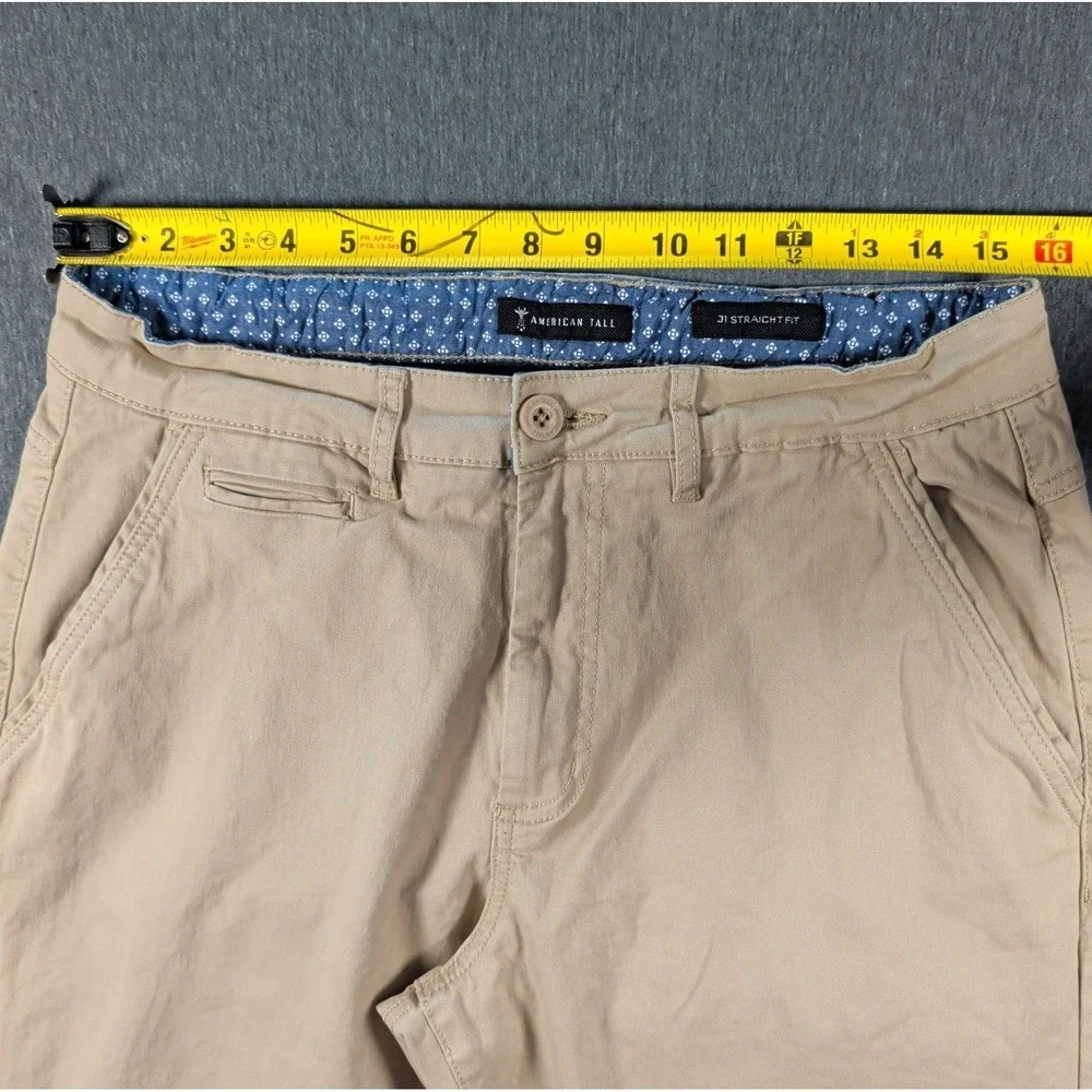 Mens 32x36 Beige Chino AMERICAN TALL Brand Pants Stretch Casual Straight Leg EUC
